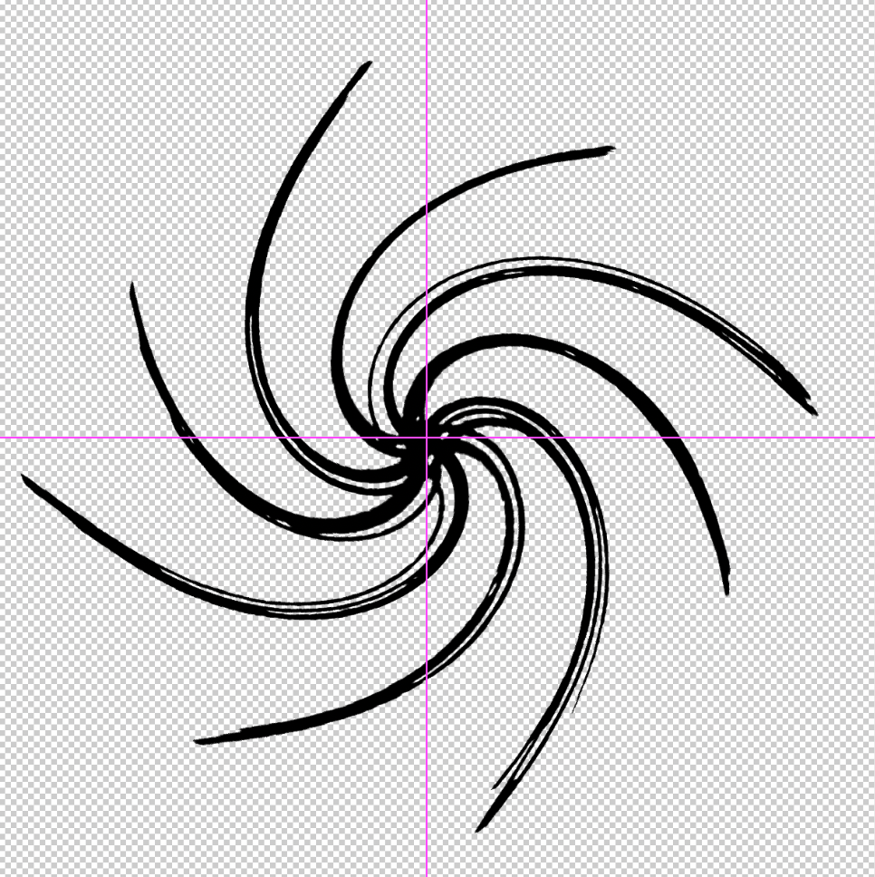 Applied threshold effect and removed background, then twirled